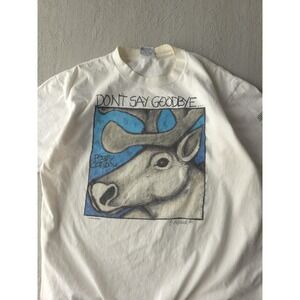 Vintage 90s Don't Say Goodbye Peary Caribou Nature Conservation T-shirt XL